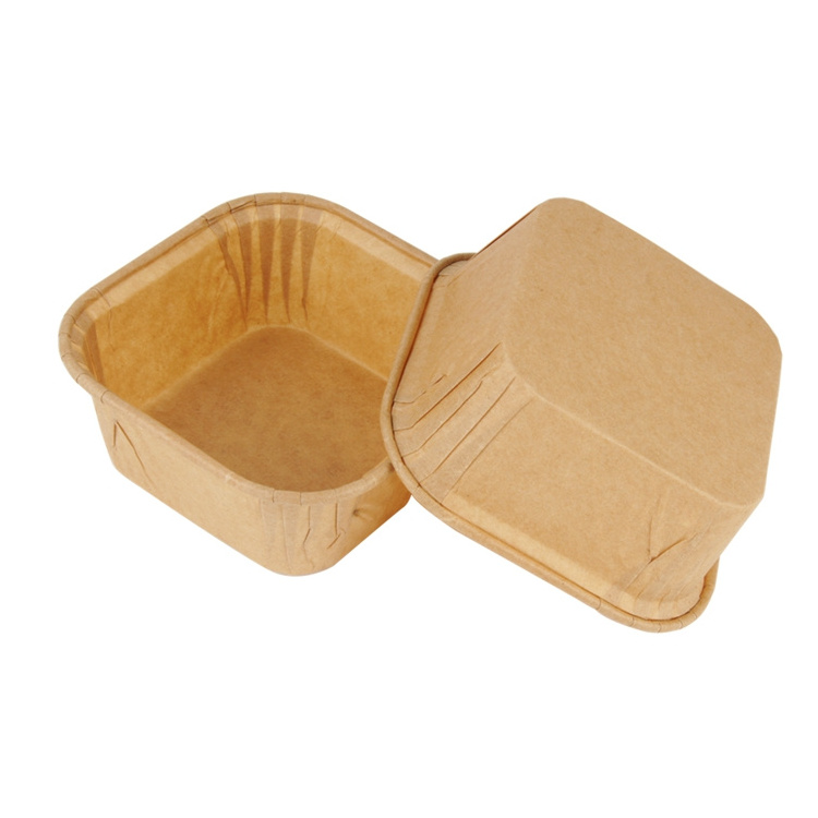 Food Grade greaseproof square bakeware Papers Brownie Baking Cups Foil Muffin Square Cupcake Liners