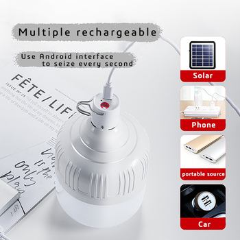 Led Rechargeable Solar Lights Usb Charging Solar Emergency  Bulb Solar Panels Camping Lamp portable Charging Solar Bulb