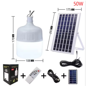 Factory Outdoor Warehouse Smart Camping Bulb Light Remote Control LED Solar Light Bulbs Indoor Led Bulb Waterproof  50W