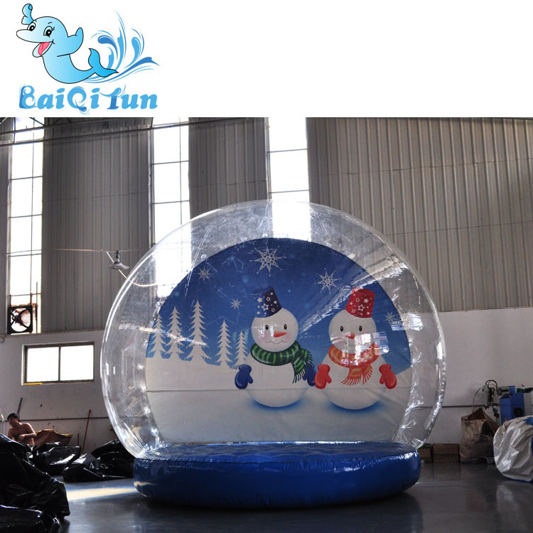 Customized Size Transparent Human Human Snow Globe, Giant Inflatable Snow Globe