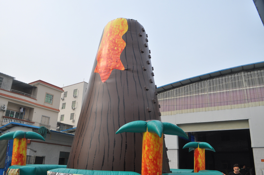 Inflatable volcano island climbing wall, inflatable rock hill walls, inflatable volcano climbing