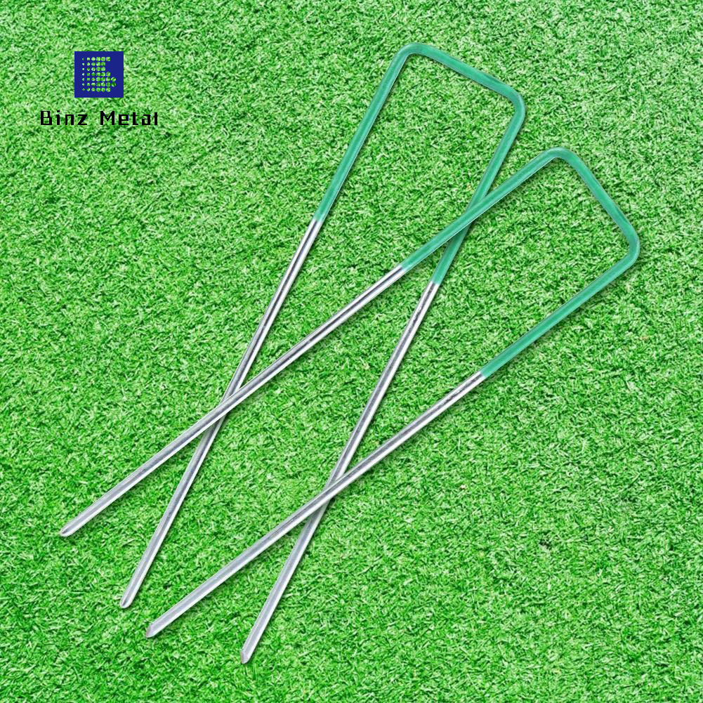 50 pcs 6 inch u shaped steel ground garden stakes sod staples pins pegs for netting vegetables fleece fence plants