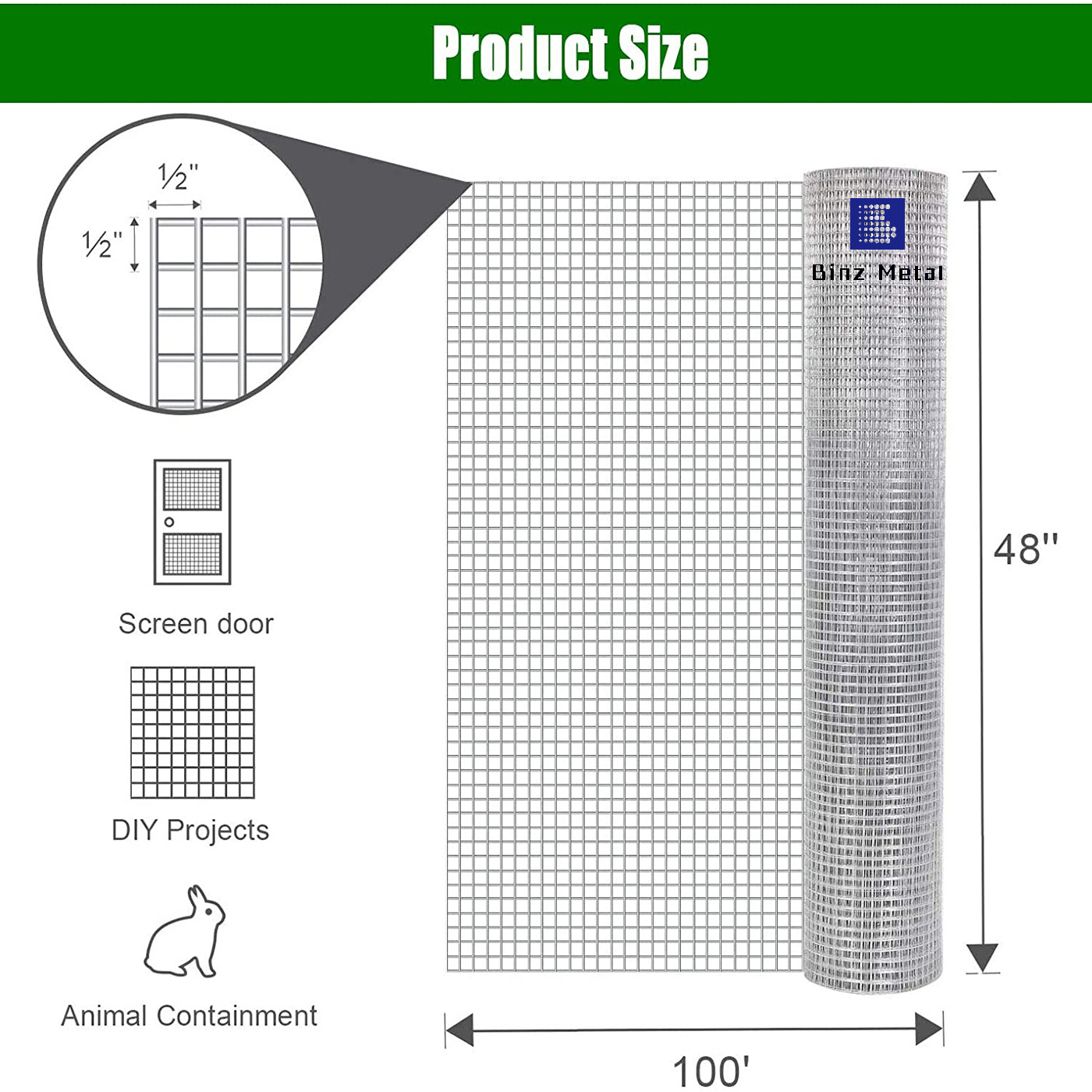 Binz Metal 4x4 stainless steel welded wire mesh galvanized fence panels for aviary