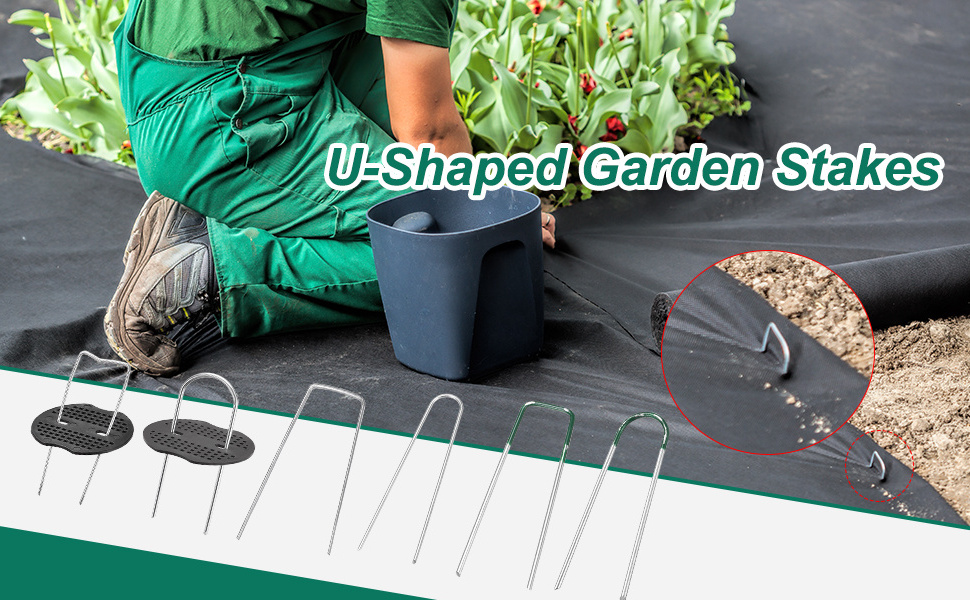 High quality anti rust galvanized steel plain weed mat u sod staple pins garden stake for ground cover