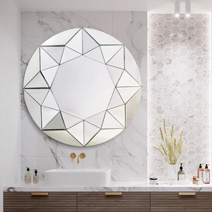 Creative Design Indoor Decorative Bathroom Bedroom Dresser Wall Installation Round Glass Mirror