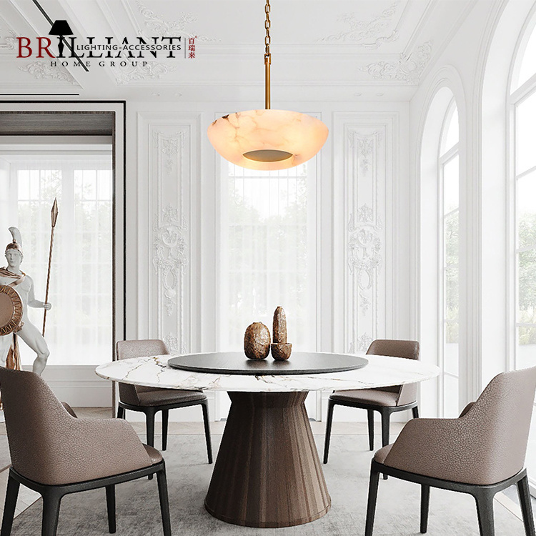 Indoor Decorative Lighting Living Room Dining Room Luxury Alabaster Marble Led Pendant Light