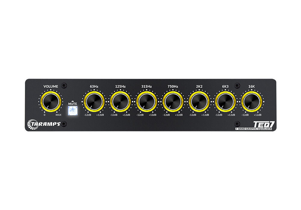 Taramps TEQ 7 Stereo 7-Band Graphic Equalizer RCA Input 2 Channels HPF and LPF Filters Mute Function Car Audio Equalizer EQ