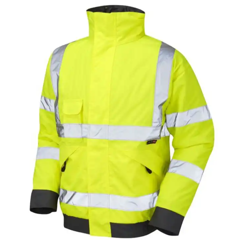 Hot Sale Traffic Winter Hi Vis road Safety Jacket High Visibility Workwear Reflective Safety Vest With Pockets For Unisex