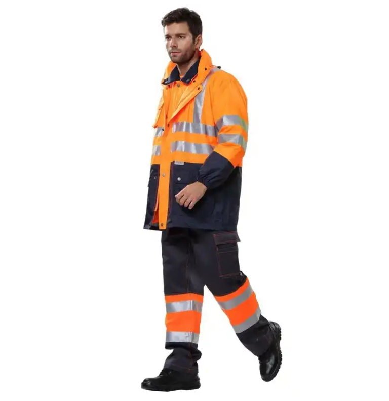 Hot Sale Traffic Winter Hi Vis road Safety Jacket High Visibility Workwear Reflective Safety Vest With Pockets For Unisex