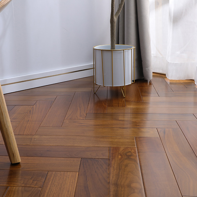 Premium Quality Oak Walnut Parquet Solid Wood Flooring Brazilian Cherry Herringbone Hardwood Floors