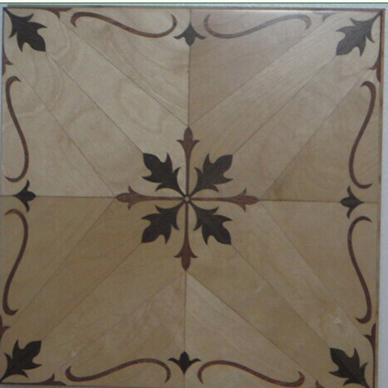 Premium Quality Brown Smooth Engineered Maple Wood Inlay Art Parquet Floors