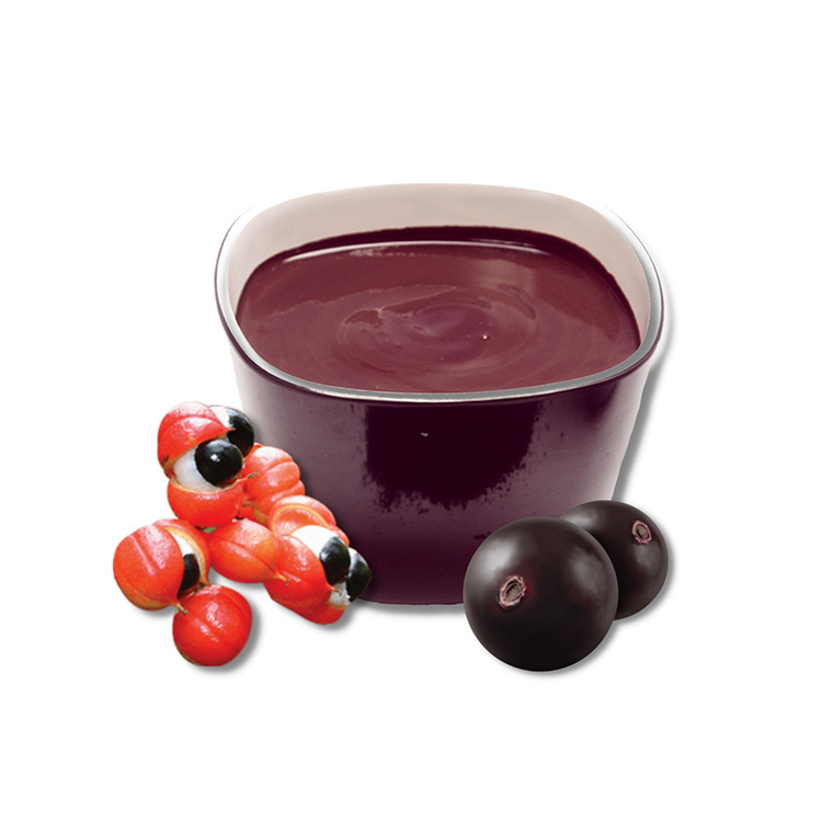 High Concentrated Acai Berry Guarana Pulp Cream Ice Cream Raw Material Frozen Acai Guarana Puree