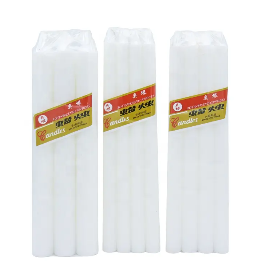 Hot Sale candle factory wholesale cheap crystal wax white bright stick candle with 70% paraffin and 30% palm wax