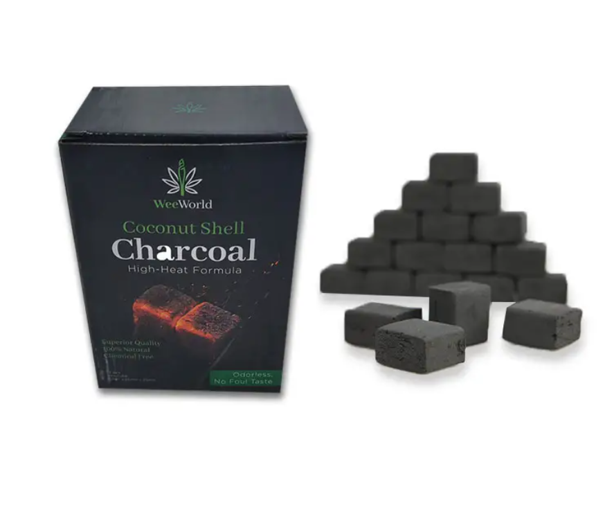 100% Pure Natural hookah shisha coco charcoal from Brazil coconut shell charcoal briquette white ash Hookah Charcoal