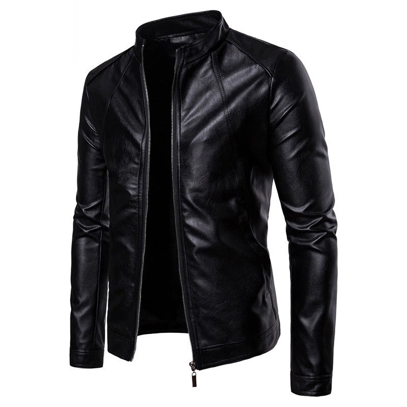 Durable Windproof Men Leather Jacket Top Quality 100% polyester Hot Sales Male Best Design Men Clothing With Competitive Jackets