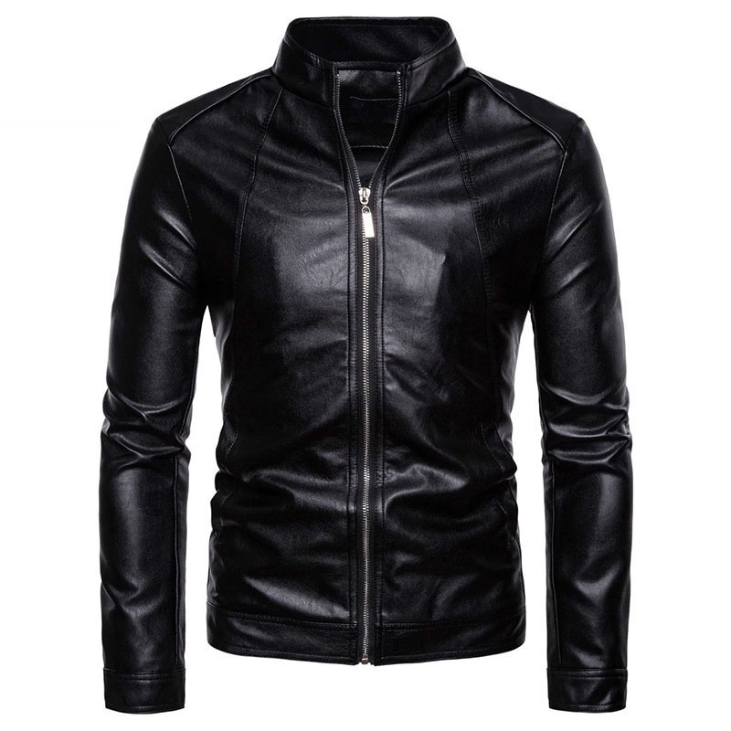 Durable Windproof Men Leather Jacket Top Quality 100% polyester Hot Sales Male Best Design Men Clothing With Competitive Jackets