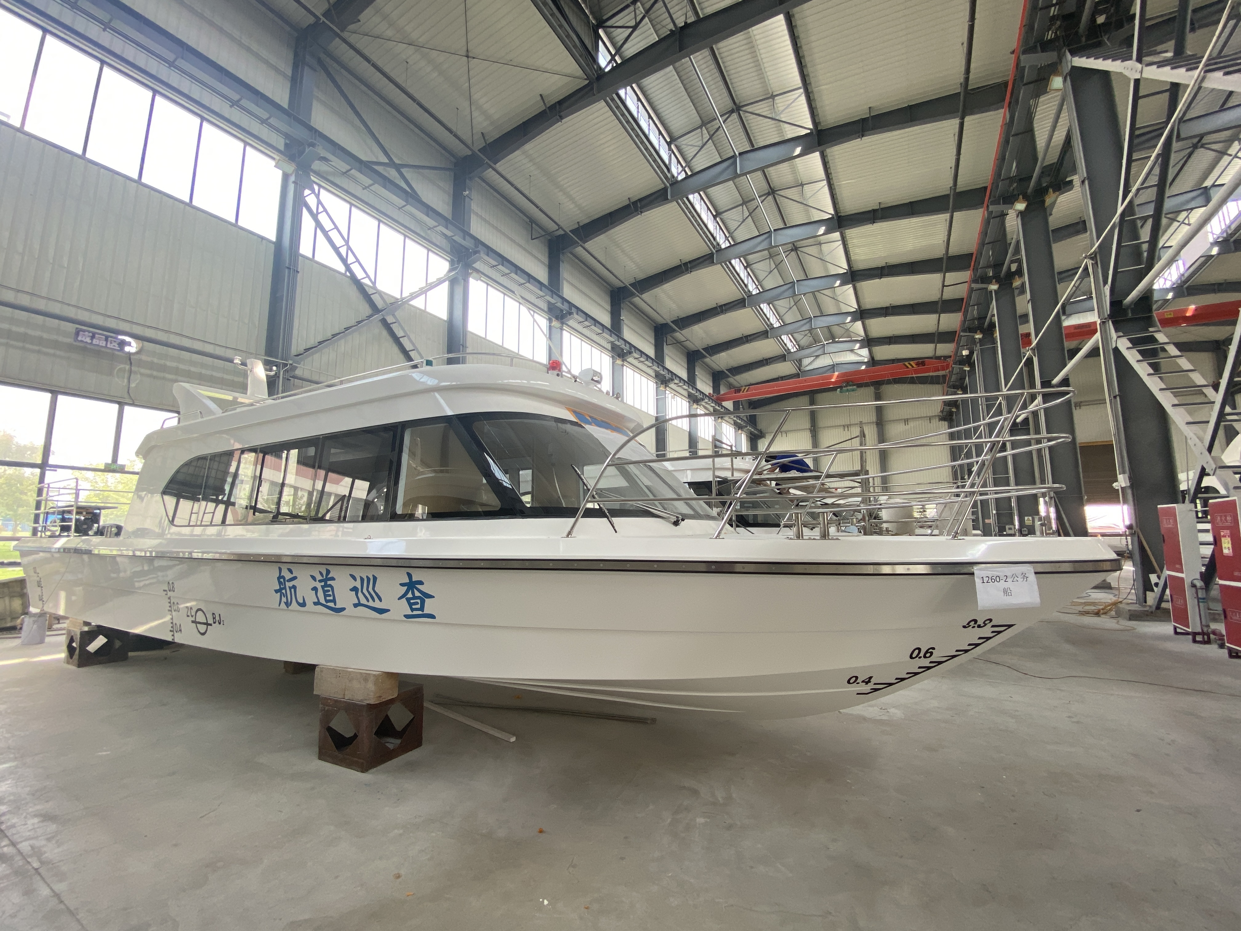 12.6m Passenger and Ferry Ship Crew Boat for Sale outboard Engine Fiberglass boat