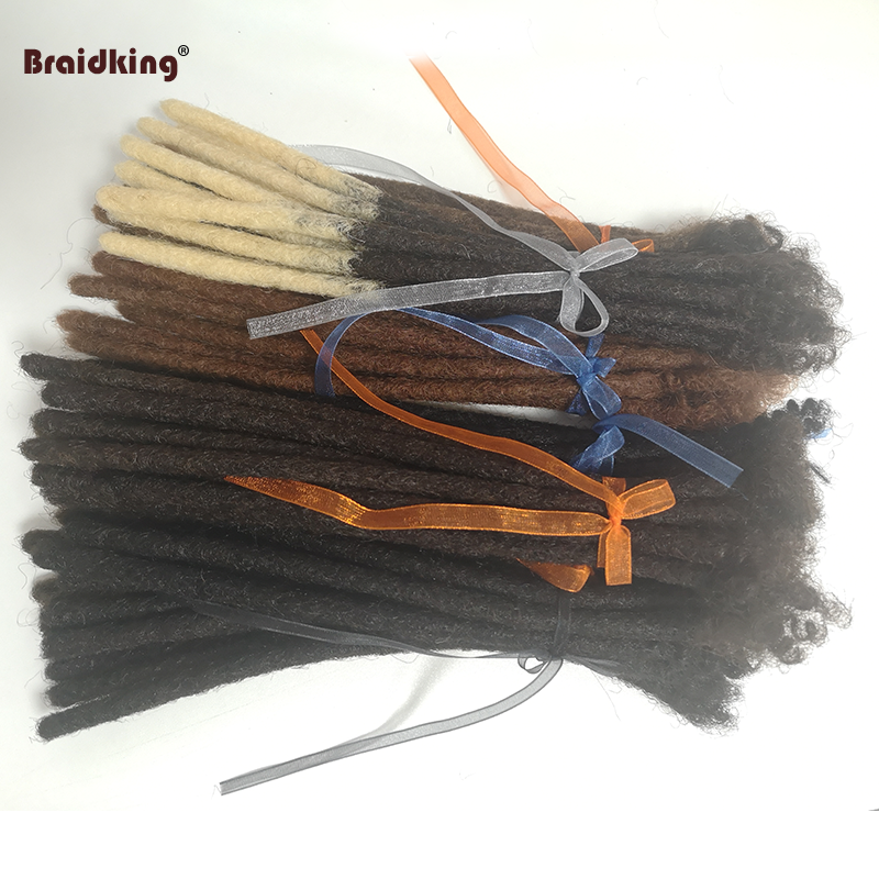 Braidking Straight Hair Dread Locks 100% Handmade Afro Kinky Curly Natural Micro Human Hair Crochet Dreadlocks Extension