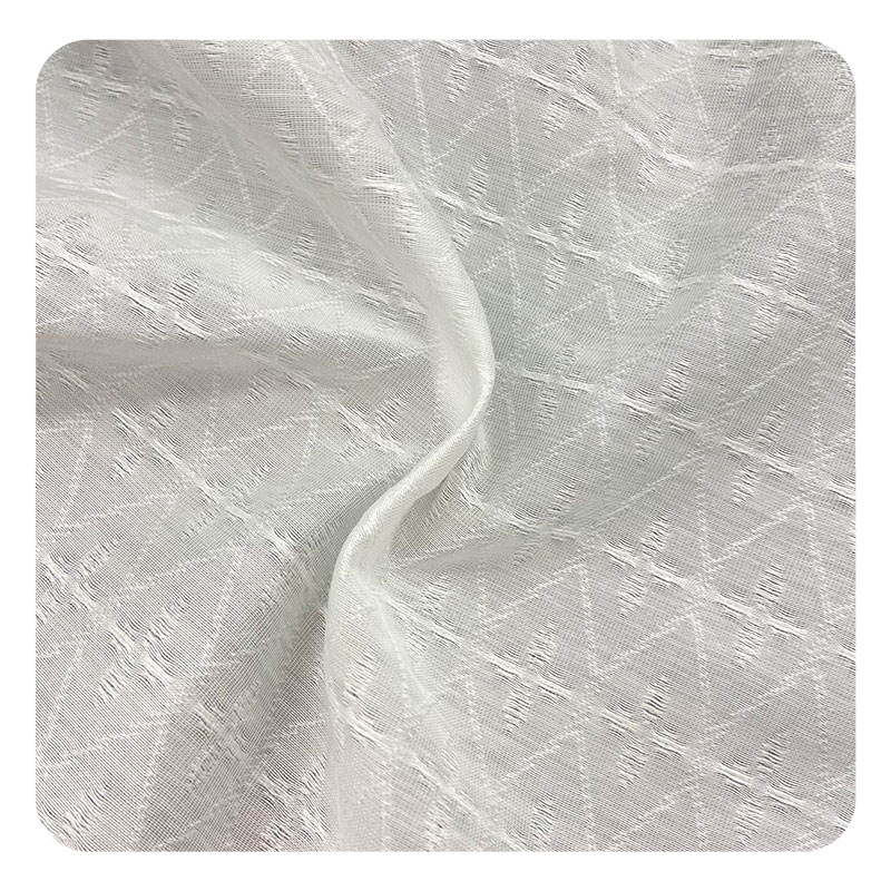 2024 New Arrival 80% Lyocell 20% Nylon 85gsm White Rhombus Woven Yarn Dyed Jacquard Fabric For Summer Dress