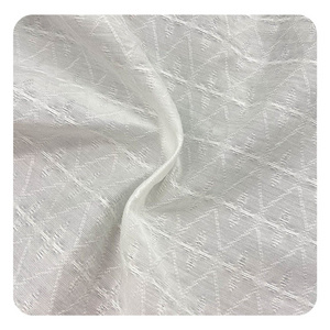 2024 New Arrival 80% Lyocell 20% Nylon 85gsm White Rhombus Woven Yarn Dyed Jacquard Fabric For Summer Dress