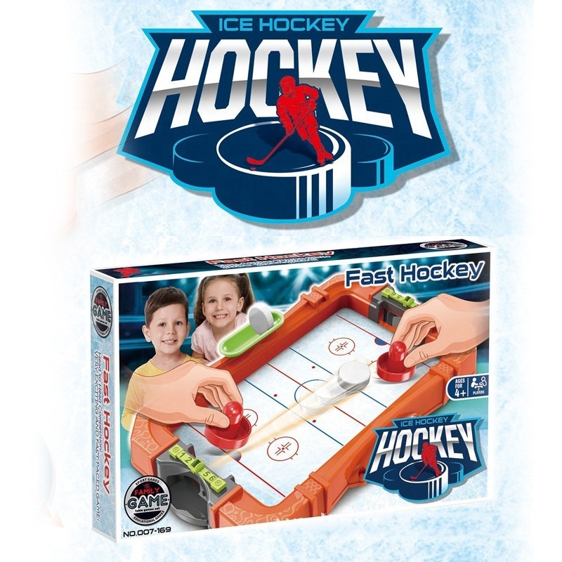 Top Rod Toy ice Hockey Game Set - Perfect Hockey Toy + Gameroom Game for Kids + Family - Mini Tabletop Rod Hockey Board + Pucks