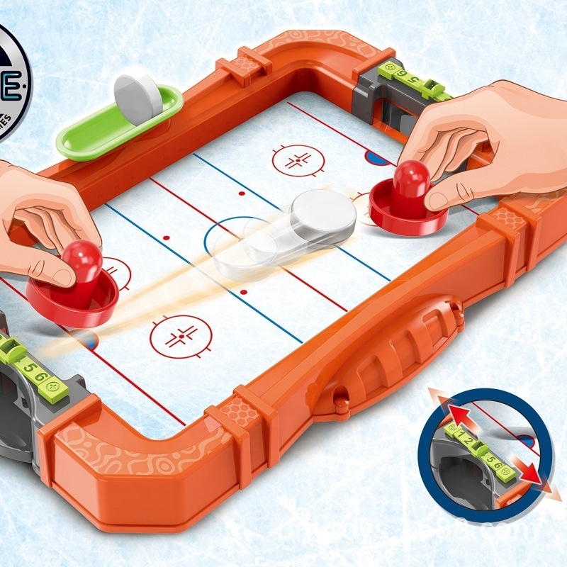 Top Rod Toy ice Hockey Game Set - Perfect Hockey Toy + Gameroom Game for Kids + Family - Mini Tabletop Rod Hockey Board + Pucks