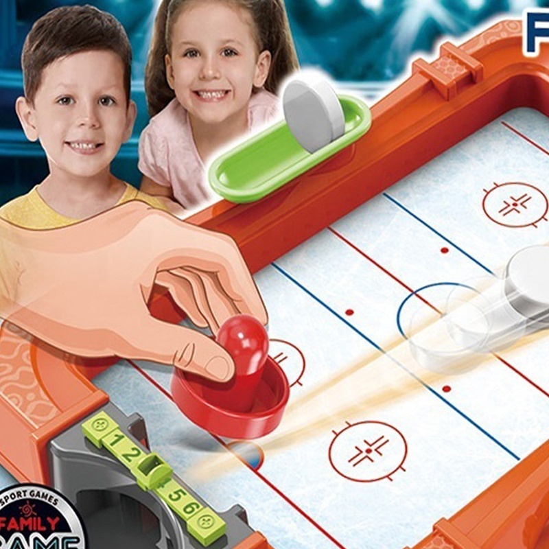 Top Rod Toy ice Hockey Game Set - Perfect Hockey Toy + Gameroom Game for Kids + Family - Mini Tabletop Rod Hockey Board + Pucks