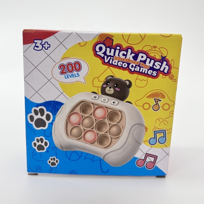 2023 new quick pop light up console game fast push machine with light handle toy