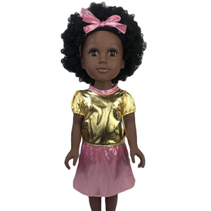 2021 newest Educational Toy African 18 inch silicone black doll Fashion Doll For Children