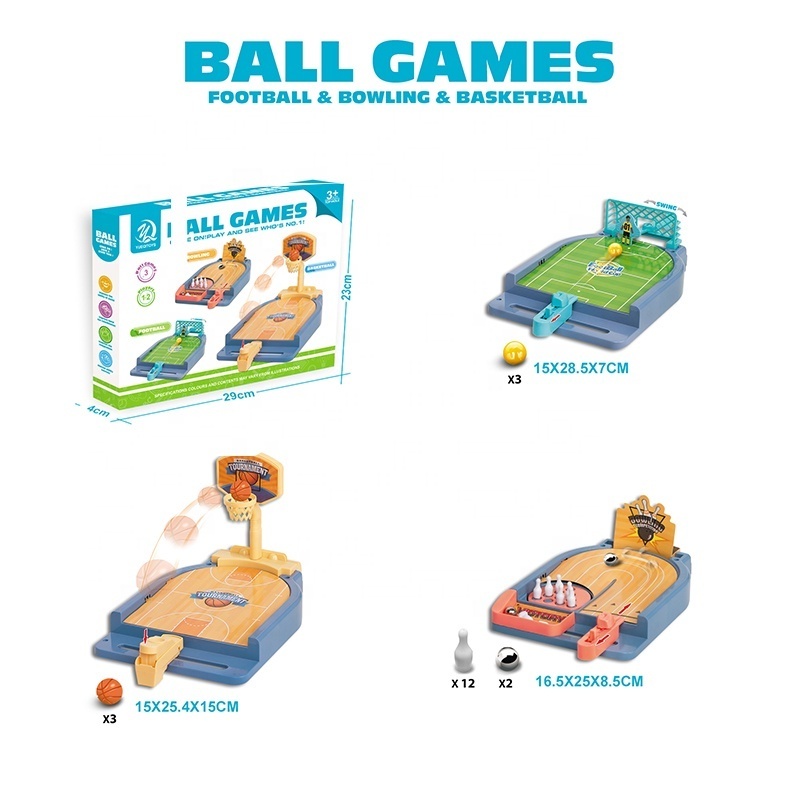 Football Basketball Bowling Game Set 3 In 1 Toy Child Interactive Board Game