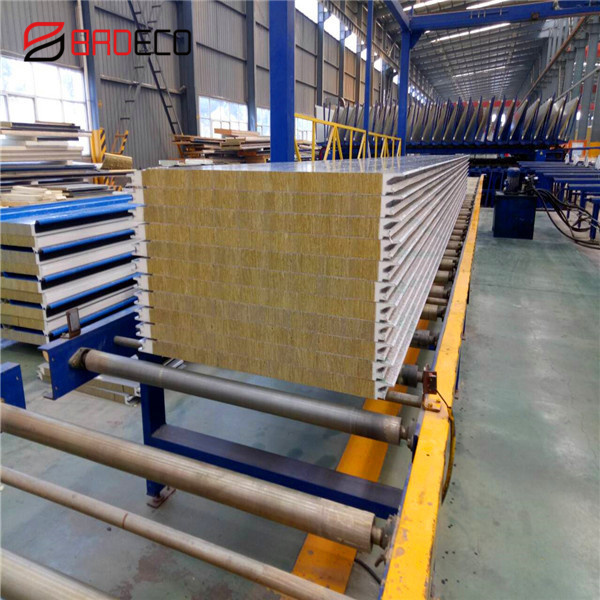 50-200mm factory customized fireproof, thermal insulation and sound insulation rock wool sandwich panel