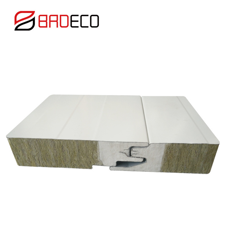 50-200mm factory customized fireproof, thermal insulation and sound insulation rock wool sandwich panel