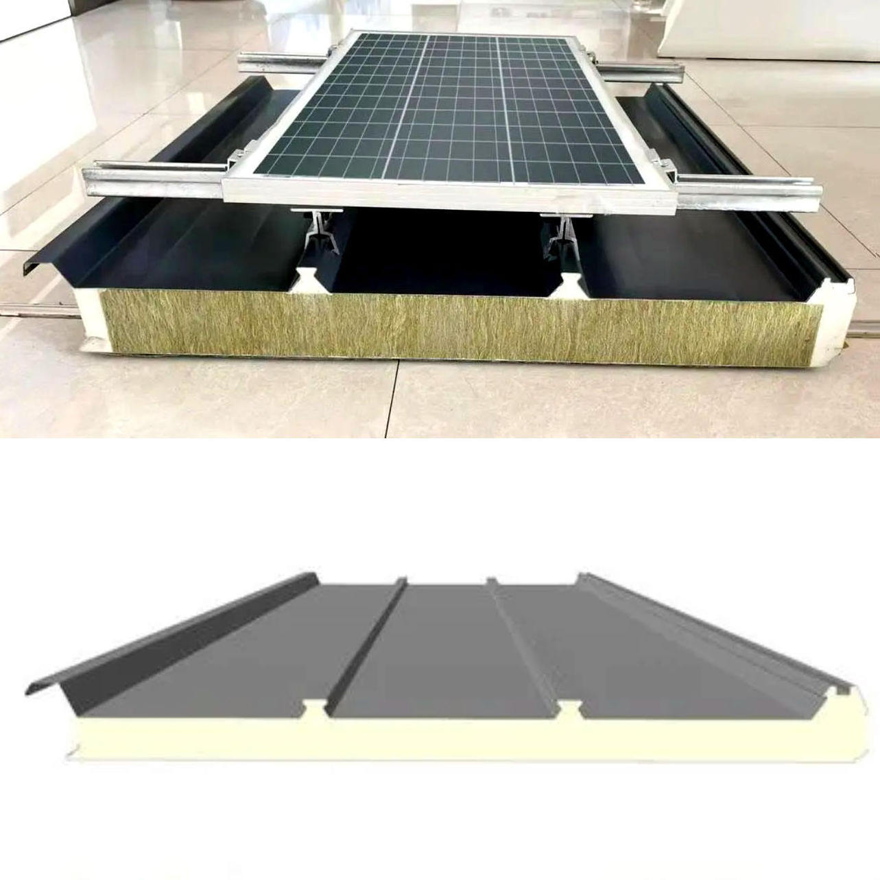 Easy Install 50-100mm Photovoltaic Dedicated Roof Sandwich Panels pu/pir Sandwich Panels for Factories