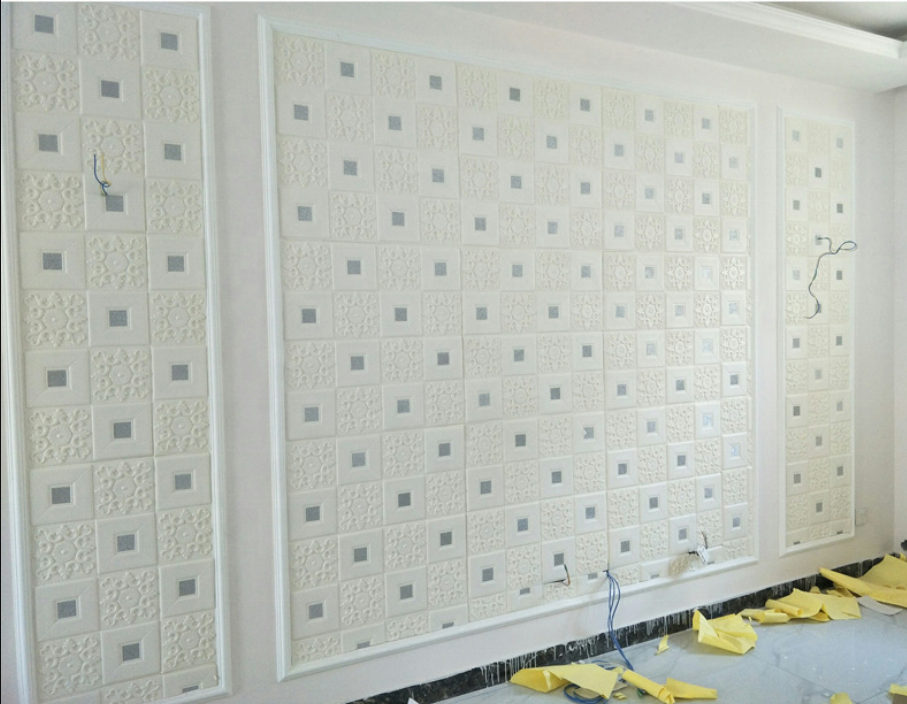 3D self adhesive wall panel PE foam Tile Decoration wallpaper