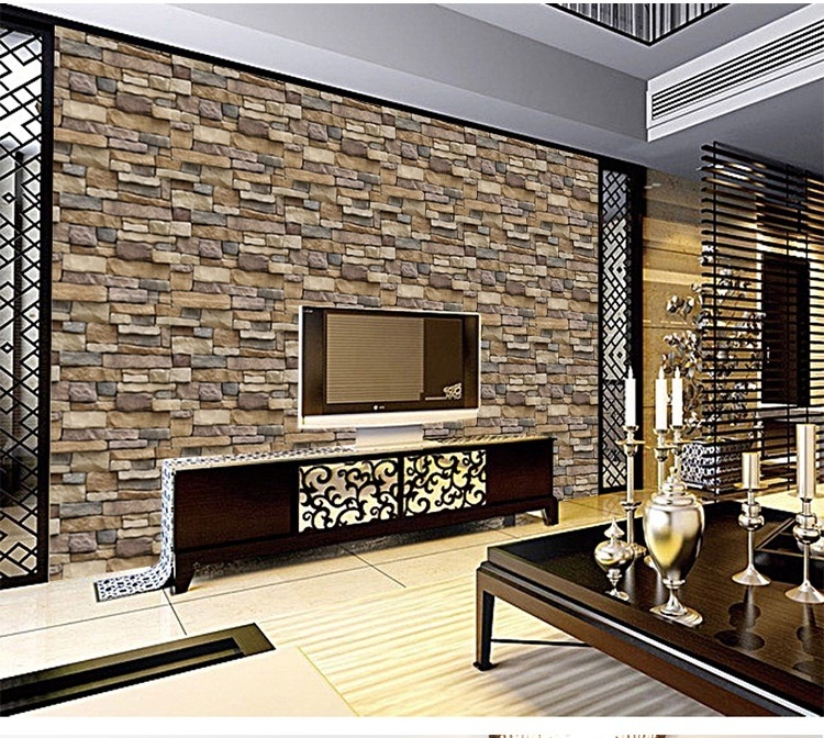 Stone Brick Wallpaper Stick On Self-Adhesive Peel and Stick Backsplash Wall Panel Removable Home Decoration