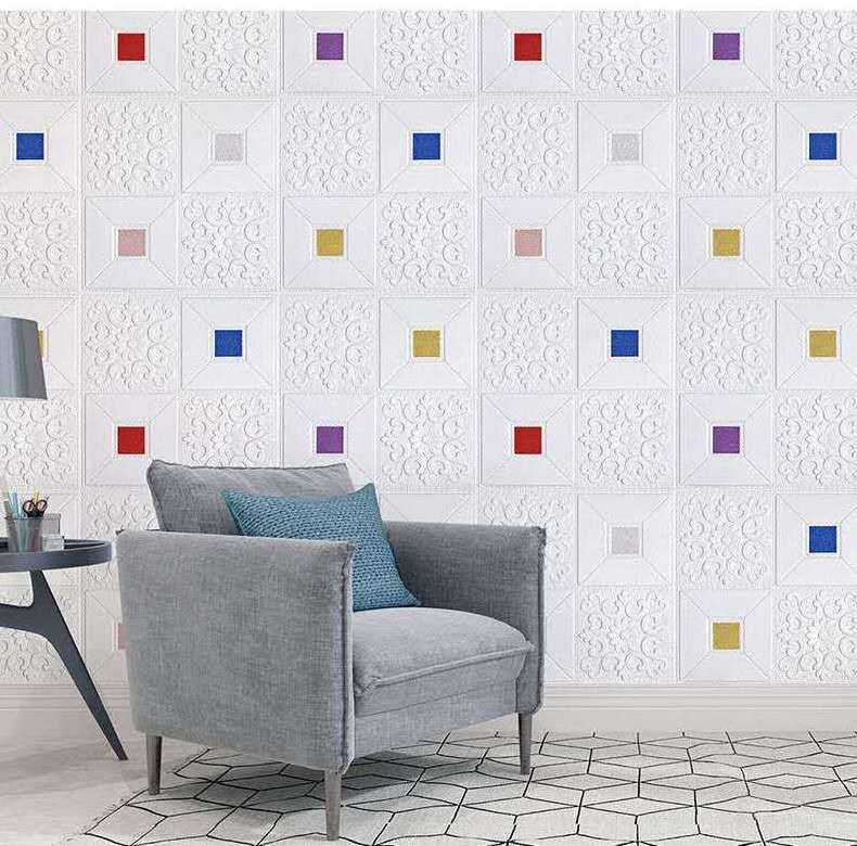 3D self adhesive wall panel PE foam Tile Decoration wallpaper