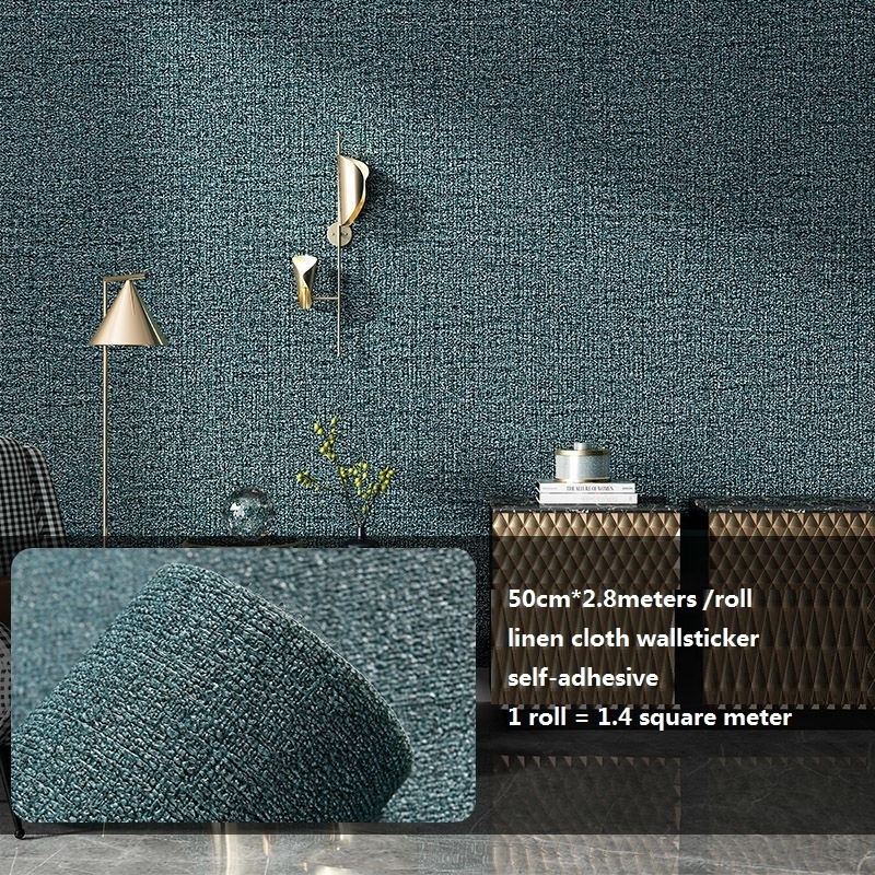 wallpaper home decor wallpaper blue linen fabric foam 3d linen roll wallpaper