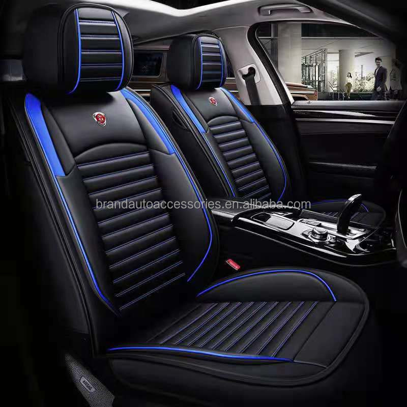 Sports Style Luxury Car Seat Covers Full Set Universal Fit PVC PU Leather Seat Covers Airbag Compatible All Season Use