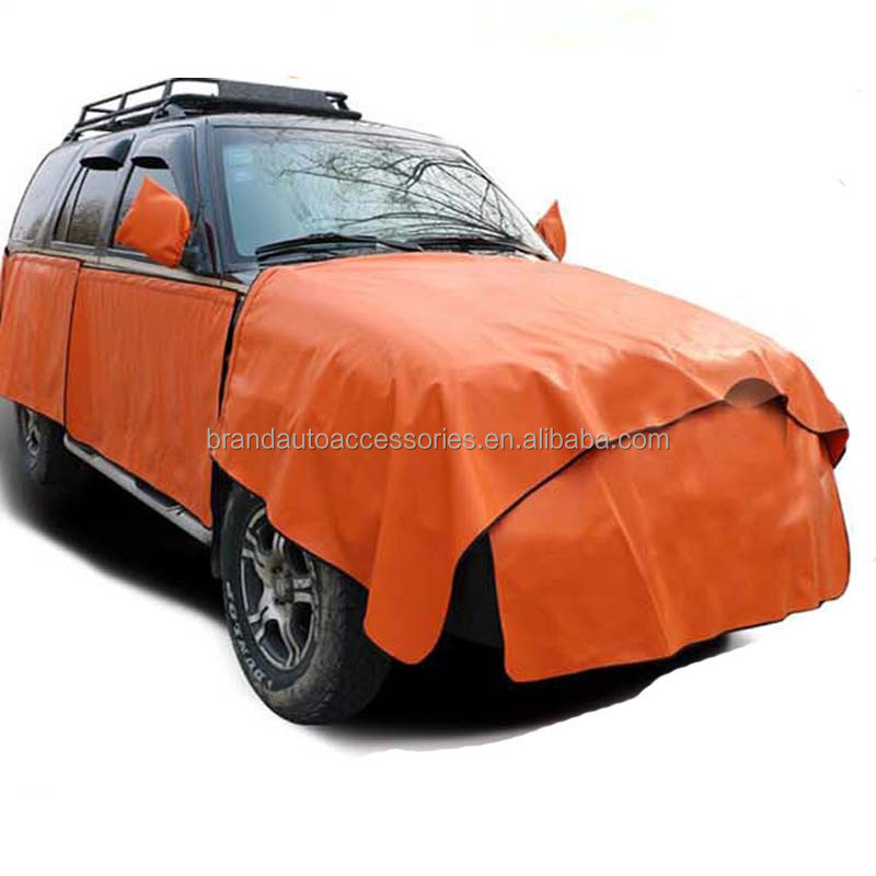 Car Fender Cover Guangzhou Manufacturer PU Leather Magnetic Car Fender Cover With Hanging Hook