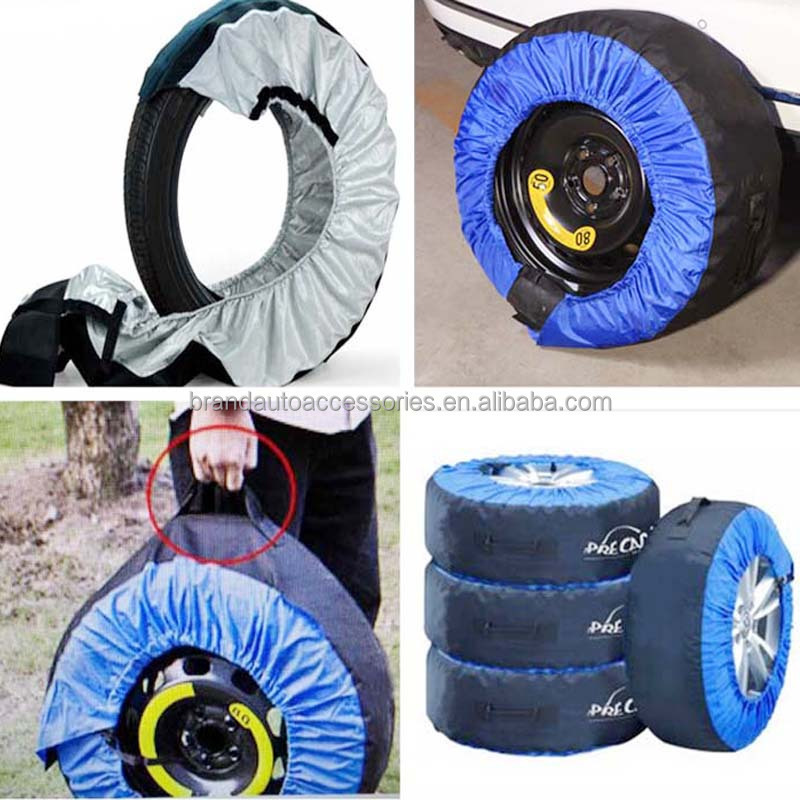 4pcs Spare Tire cover case Polyester Winter and summer car tire storage bags Auto Tyre accessories Vehicle Wheel cover protector