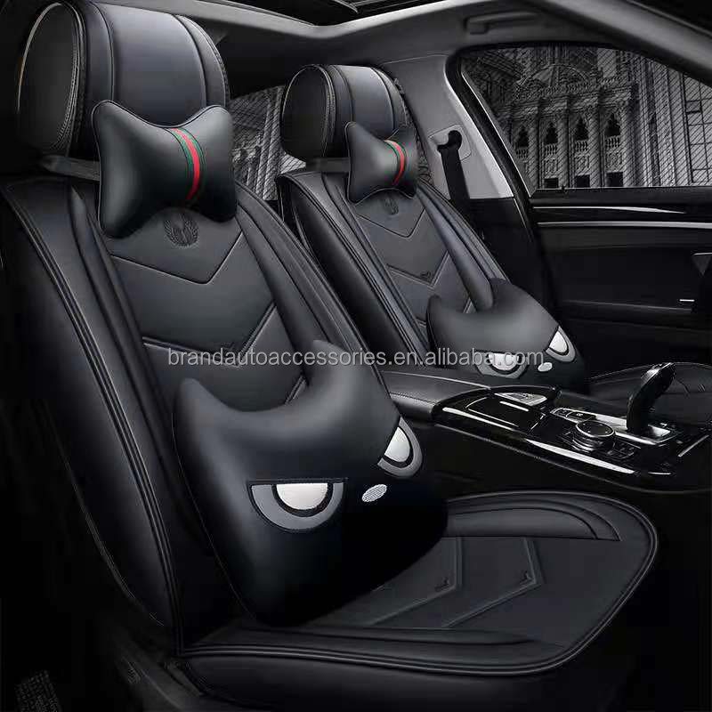 Sports Style Luxury Car Seat Covers Full Set Universal Fit PVC PU Leather Seat Covers Airbag Compatible All Season Use