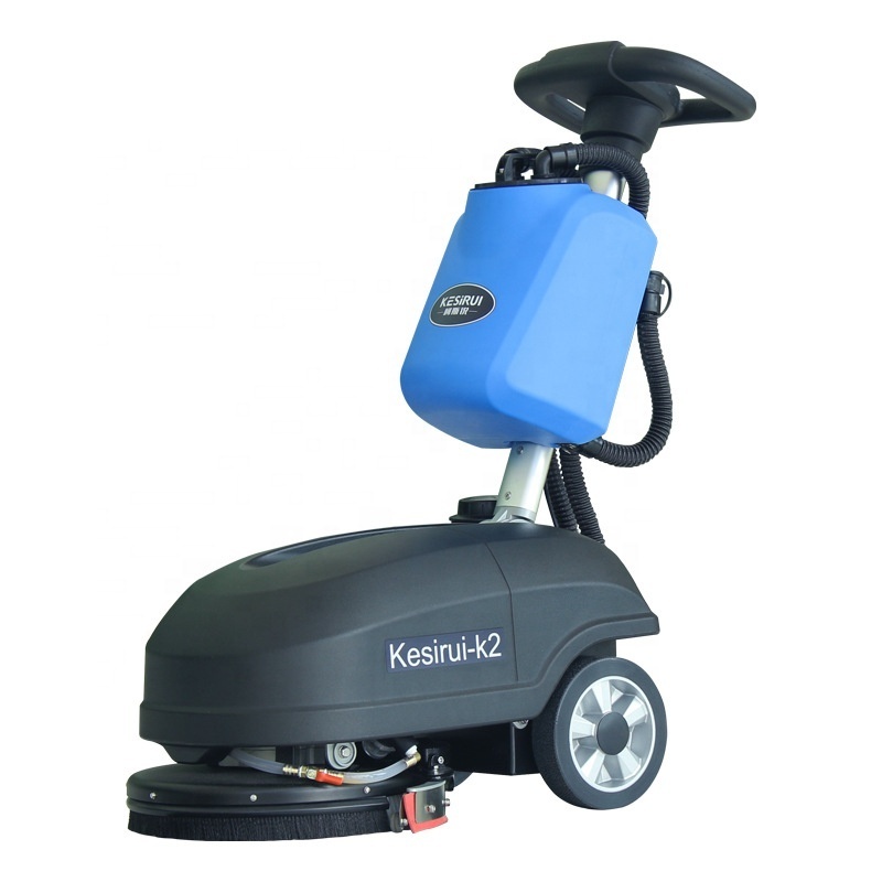 K2 13inch single brush battery operate 220/110V high suction 140 rpm brush auto hand held floor scrubber for laundry cleaning