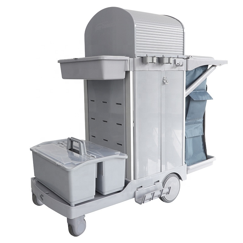 S135 grey color 3 layer plastic restaurant food serving trolley utility cart for utensils and plates collection