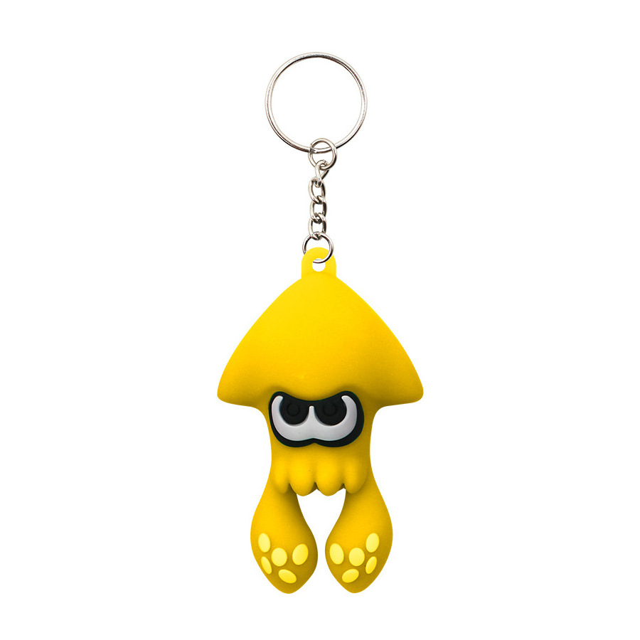 Popular New creative Spray Warrior Splatoon Keychain Switch Cartoon Cute Squid 3D Keychain Soft PVC for Children Keyrings