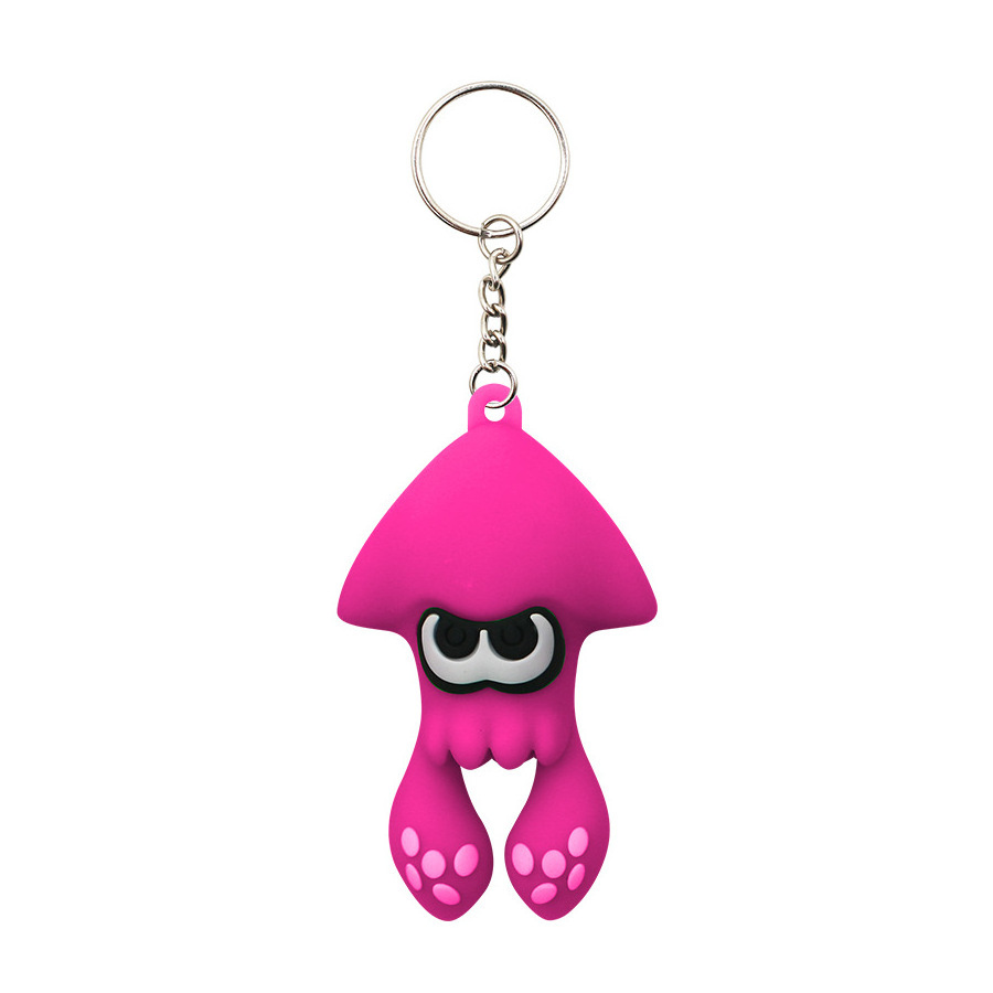 Popular New creative Spray Warrior Splatoon Keychain Switch Cartoon Cute Squid 3D Keychain Soft PVC for Children Keyrings