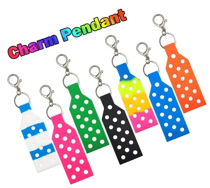 Wholesale Soft Silicone PVC Key ring Accessories Gift Croc Charms Keychain For Keychain