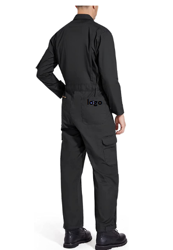 Men's Long Sleeve Coverall Big-Tall Work Jumpsuit Construction Pants 65% Polyester 35% Cotton Zipper closure Machine Wash lots