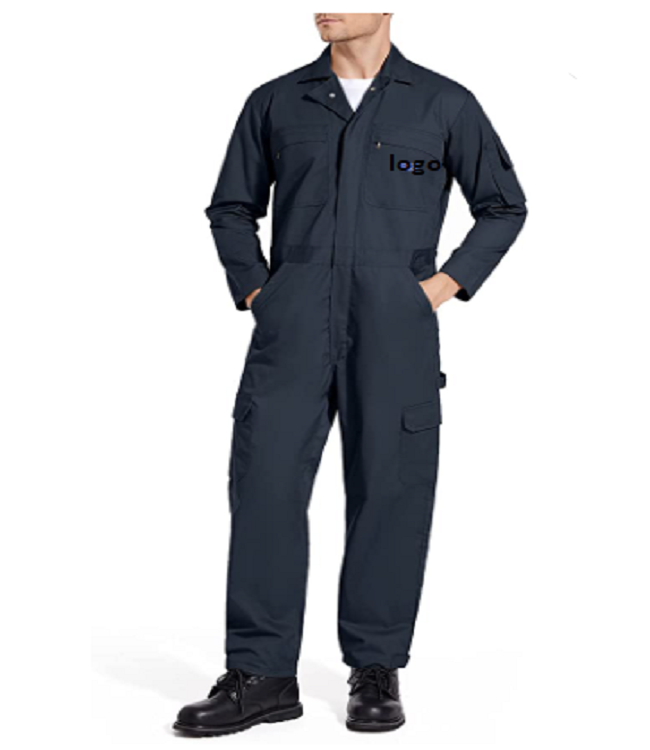 Men's Long Sleeve Coverall Big-Tall Work Jumpsuit Construction Pants 65% Polyester 35% Cotton Zipper closure Machine Wash lots