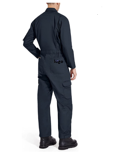 Men's Long Sleeve Coverall Big-Tall Work Jumpsuit Construction Pants 65% Polyester 35% Cotton Zipper closure Machine Wash lots