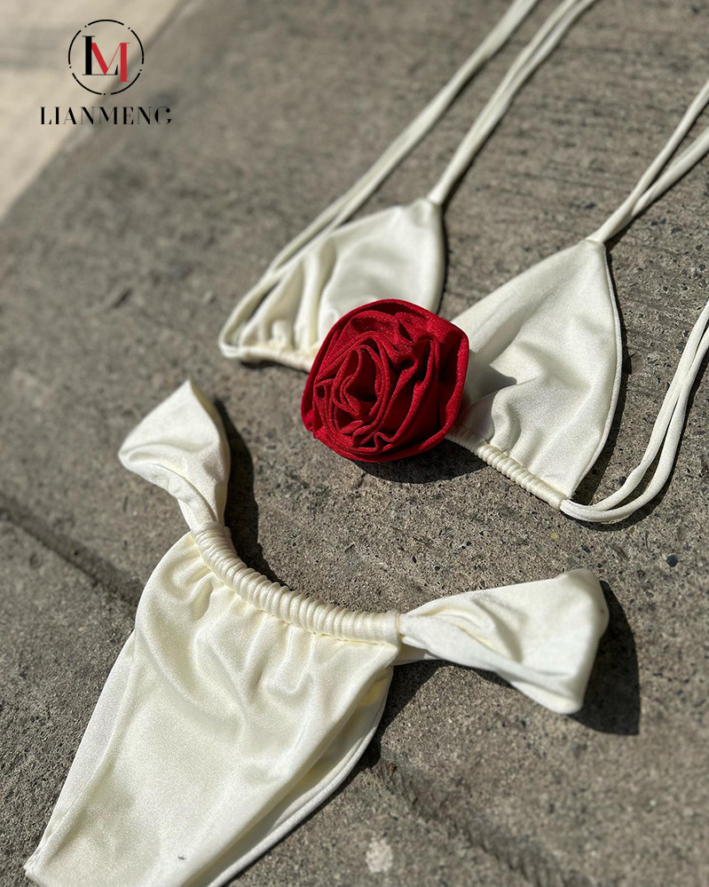 LIANMENG A428 Oem Manufacturer Custom Sustainable Swimwear 100% Recycled Eco-Friendly Swimwear Vintage Bikini Floral Bikini